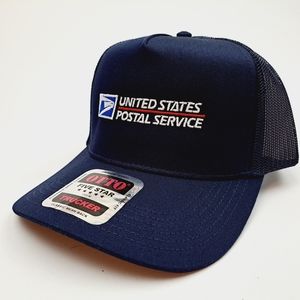 Postal Carrier Postman Post Office Hat Cap Vintage Trucker Mesh Snapback Blue